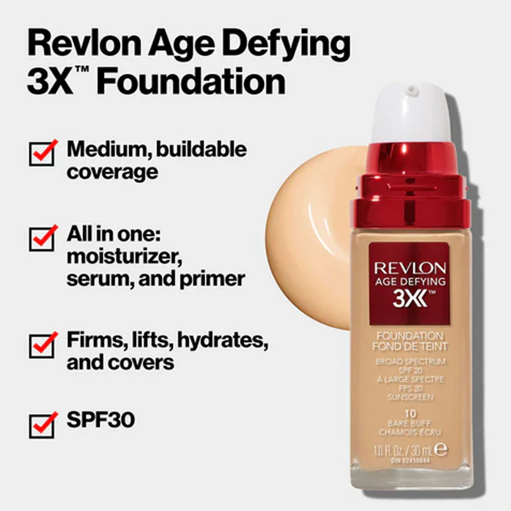 Revlon Age Defying Foundation SPF20 20 Tender Beige 30ml - Image 2