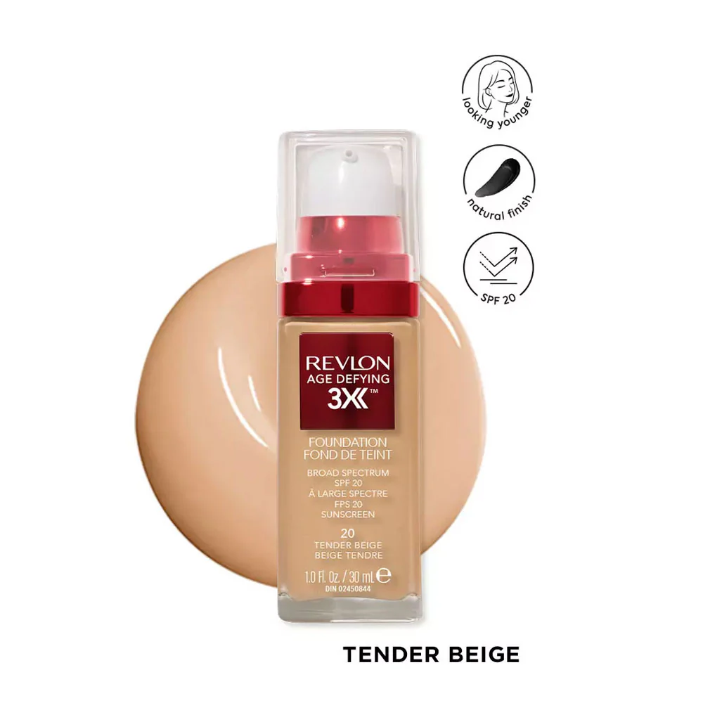 Revlon Age Defying Foundation SPF20 20 Tender Beige 30ml - Image 4