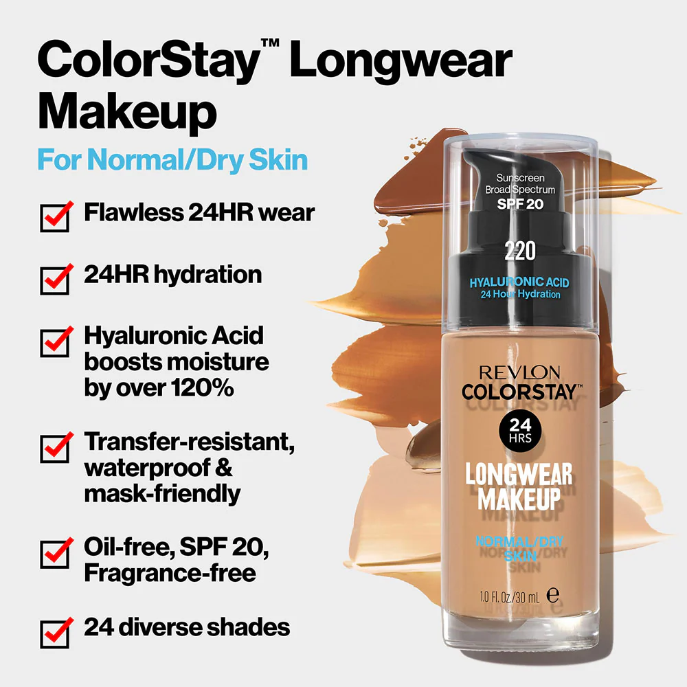 Revlon ColorStay Makeup Normal/Dry Skin SPF20 392 Sun Beige 30ml - Image 4