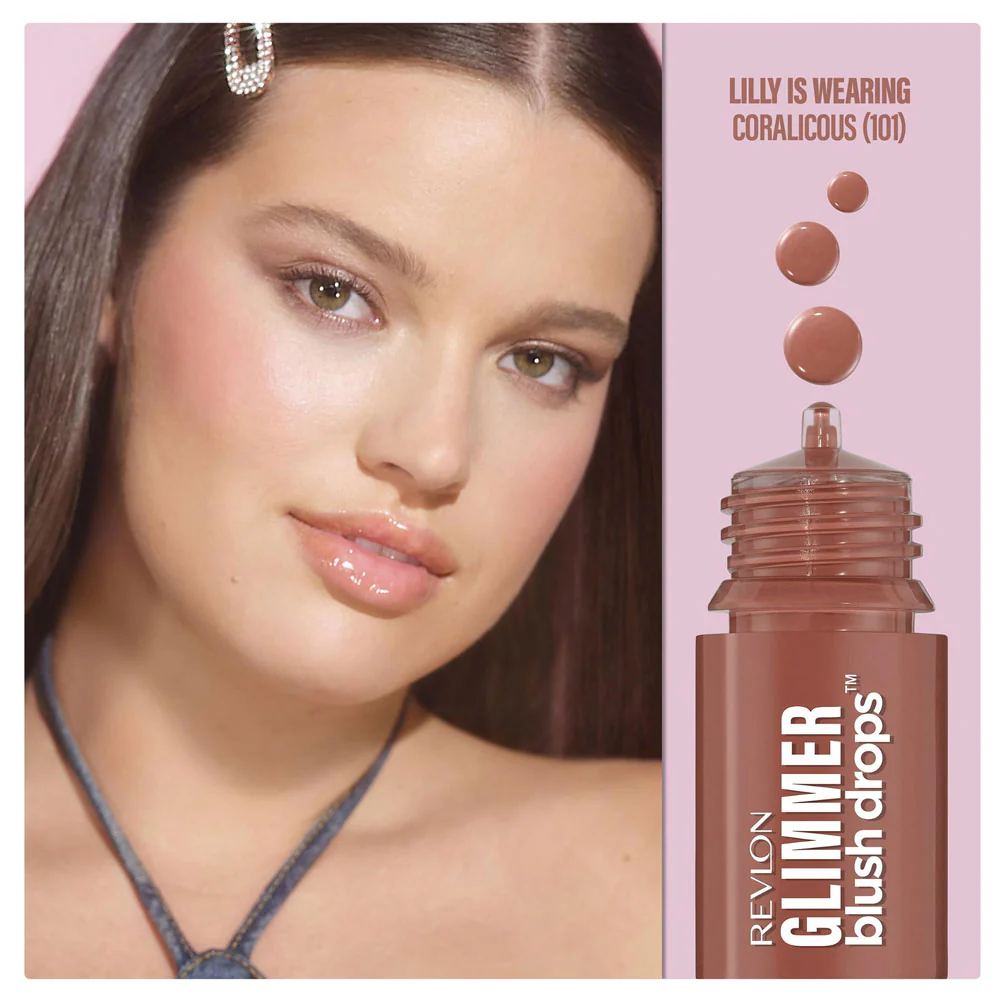 Revlon Glimmer Blush Drops 101 Coralicious 9.4ml - Image 4