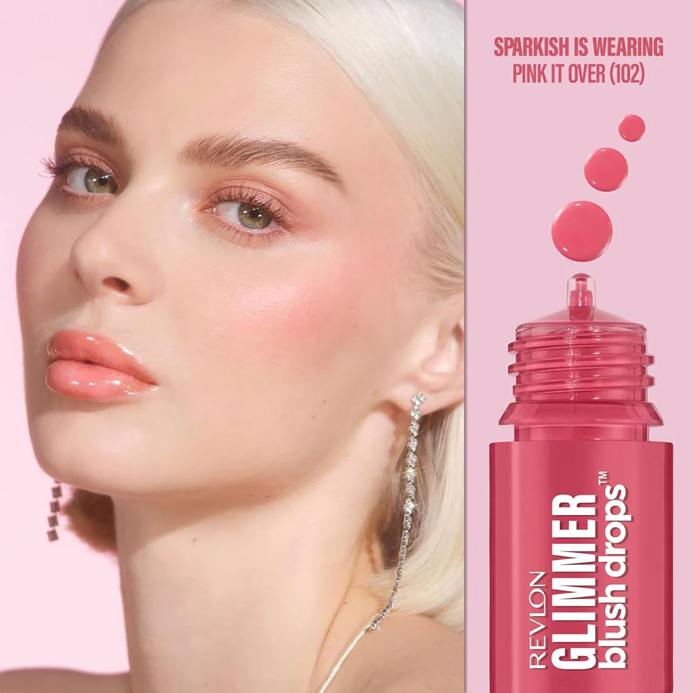 Revlon Glimmer Blush Drops 102 Pink It Over 9.4ml - Image 4