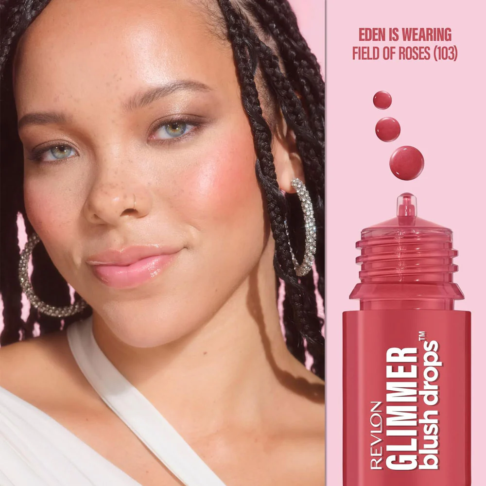 Revlon Glimmer Blush Drops 103 Field Of Roses 9.4ml - Image 4