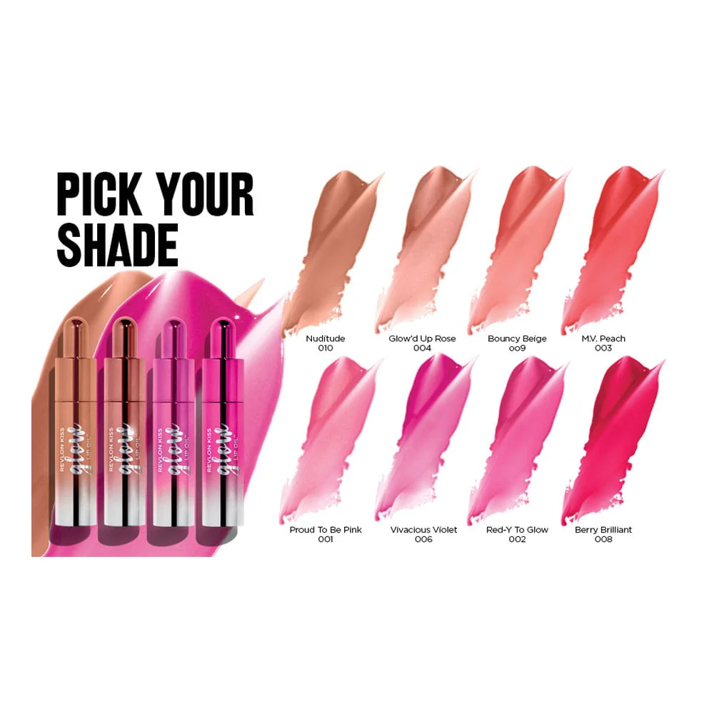 Revlon Kiss Glow Lip Oil 004 Glow'D Up Rose - Image 4