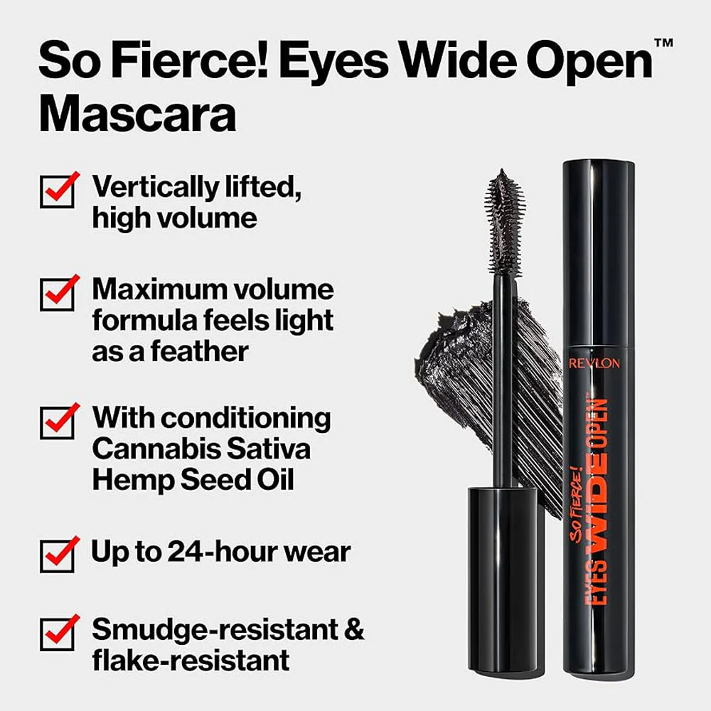 Revlon Mascara Eyes Wide Open So Fierce 101 Blackest Black 7ml - Image 4