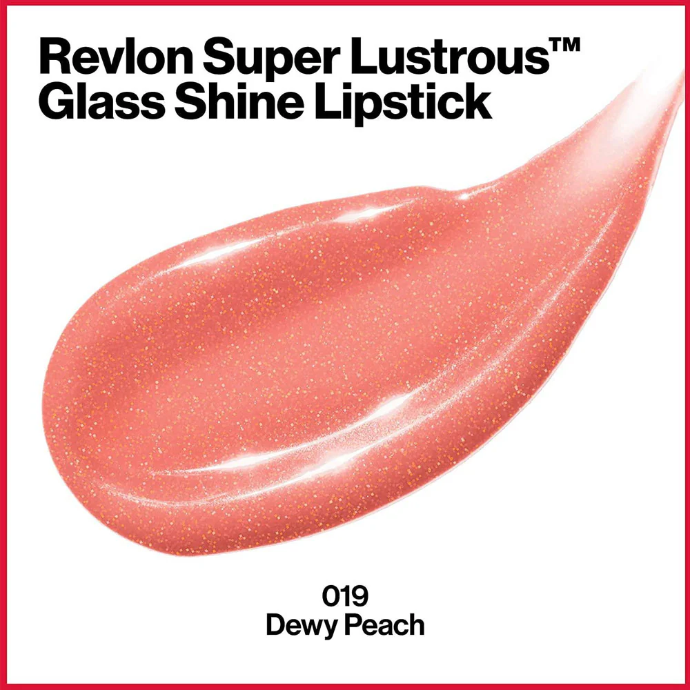 Revlon Super Lustrous Glass Shine Lipstick 019 Dewy Peach - Image 3