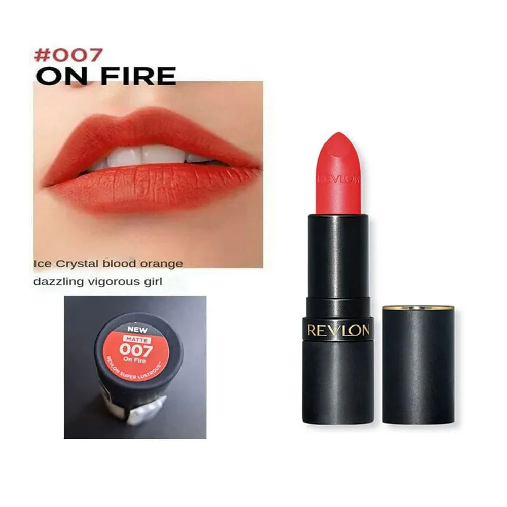 Revlon Super Lustrous Lipstick Matte 007 On Fire - Image 2