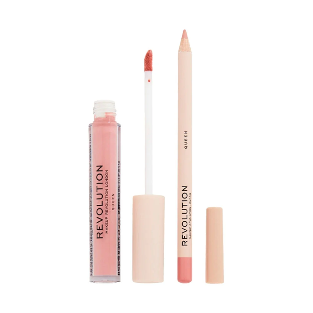 Revolution Lip Contour Kit Liquid Lipstick & Lip Liner Ultra Matte Finish Queen 3ml - Image 2