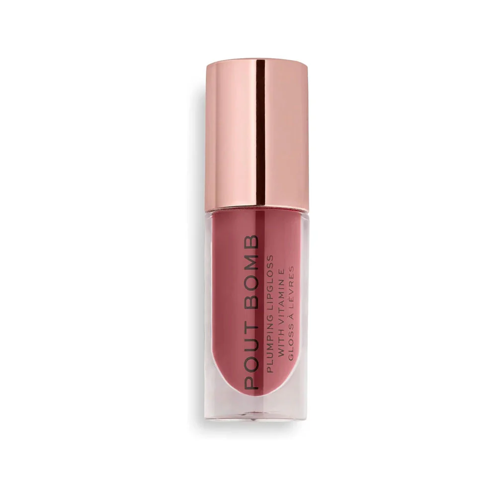 Revolution Plumping Lip Gloss Pout Bomb Sauce Dusty Pink 4.6ml