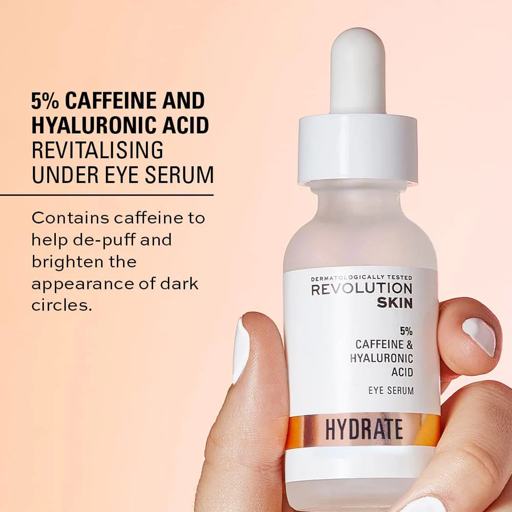 Revolution Skin Eye Serum Hydrate 5% Caffeine & Hyaluronic Acid 30ml - Image 3