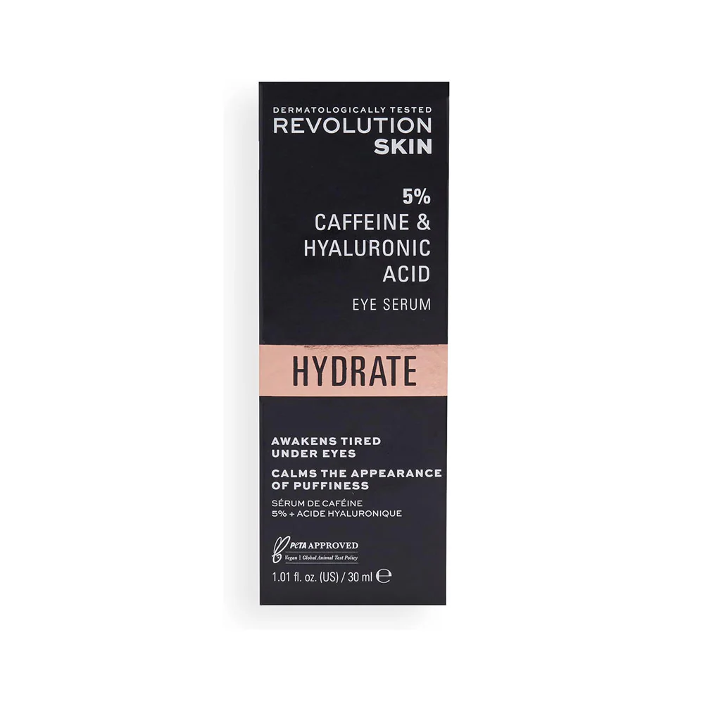 Revolution Skin Eye Serum Hydrate 5% Caffeine & Hyaluronic Acid 30ml - Image 4