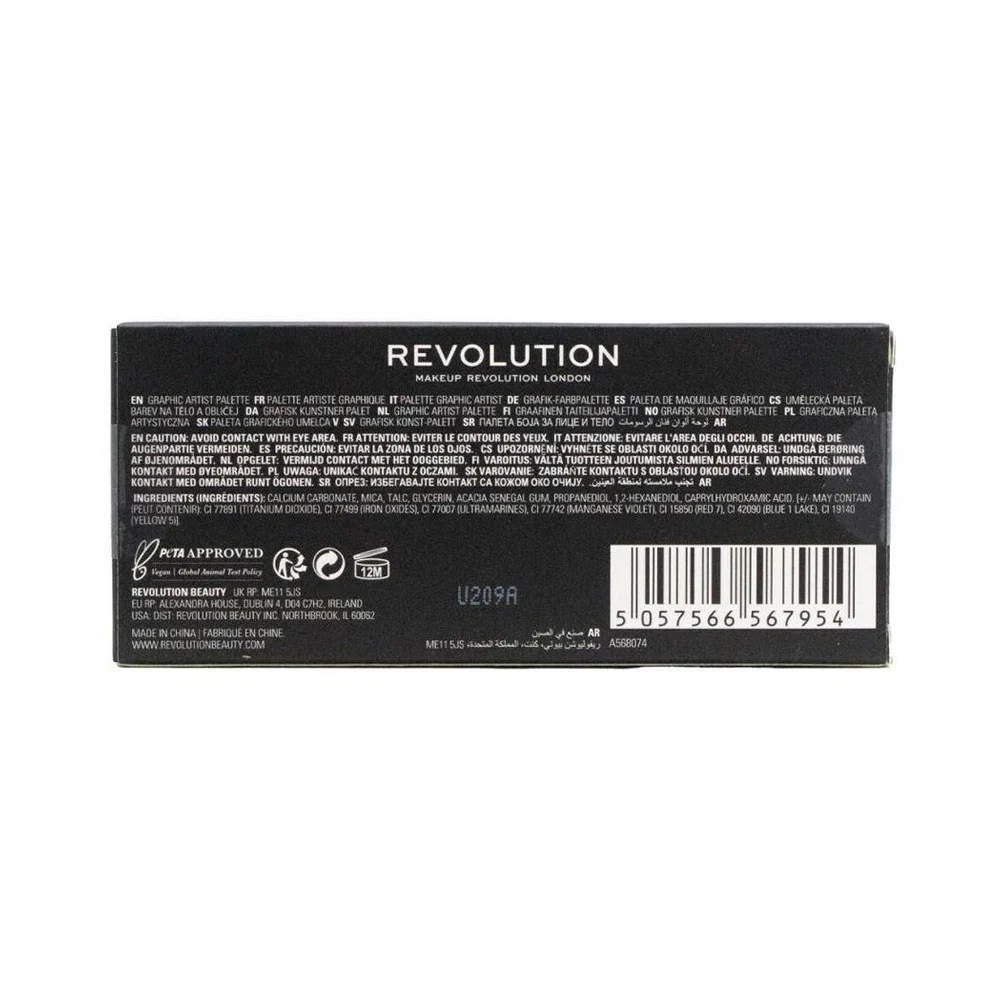 Revolution Water Activated Palette With Detail Brush Graphic Liners Pastel Dream - Image 3