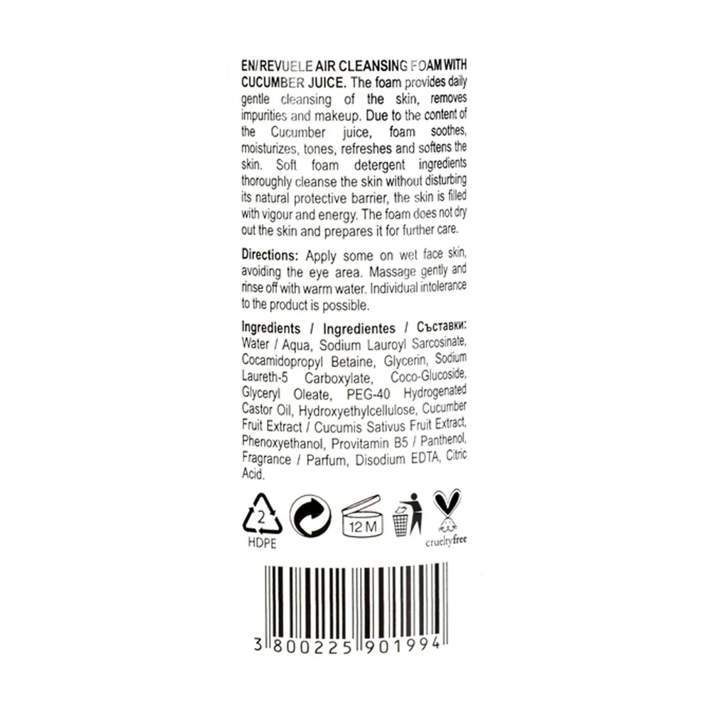 Revuele Air Cleansing Foam With Cucumber Juice 150ml - Image 3