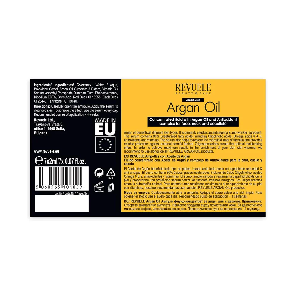 Revuele Ampoules Argan Oil Concentrated Fluid With Argan Oil And Antioxidant Complex 7x2ml - Image 2