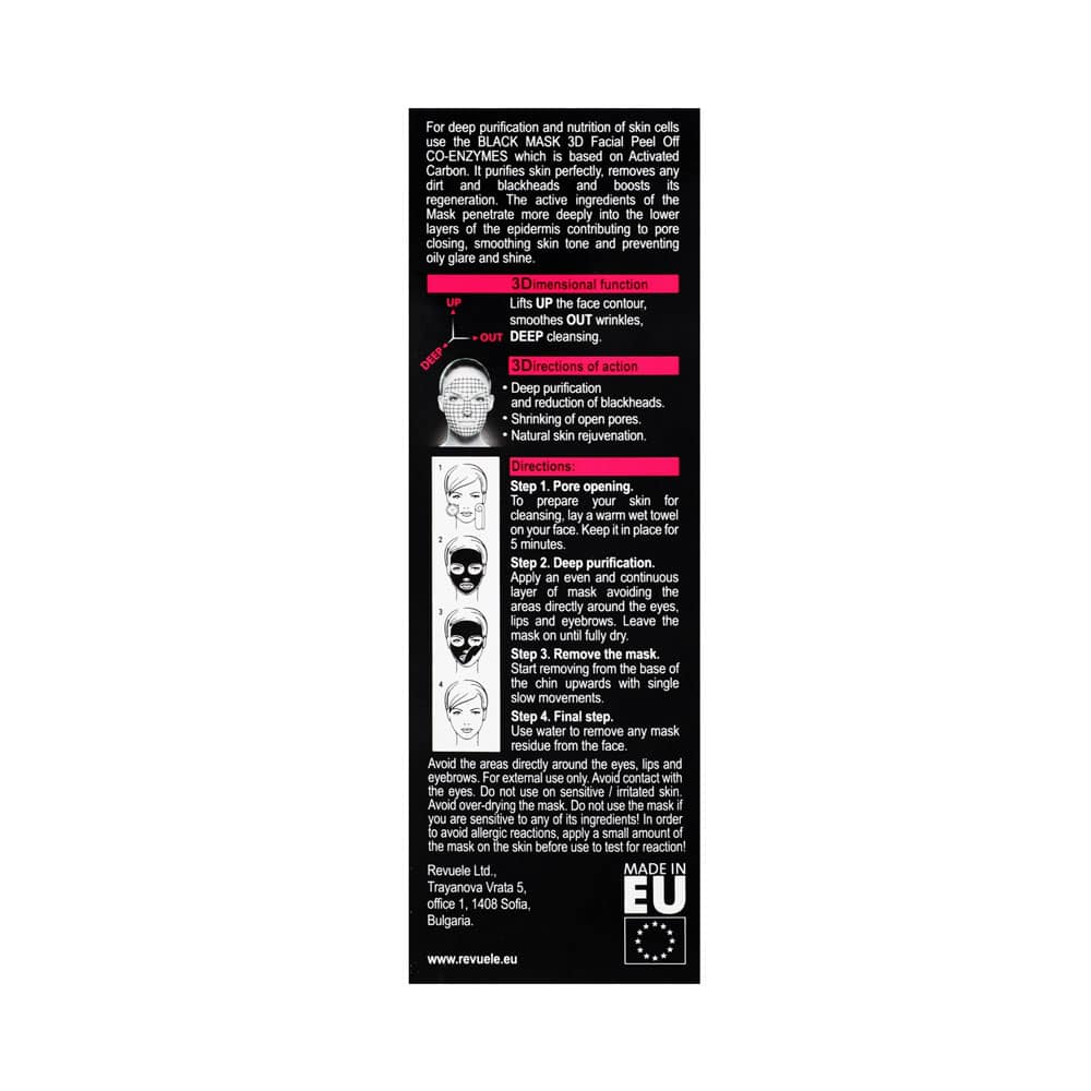 Revuele Black Mask Peel Off Co-Enzymes 80ml - Image 3