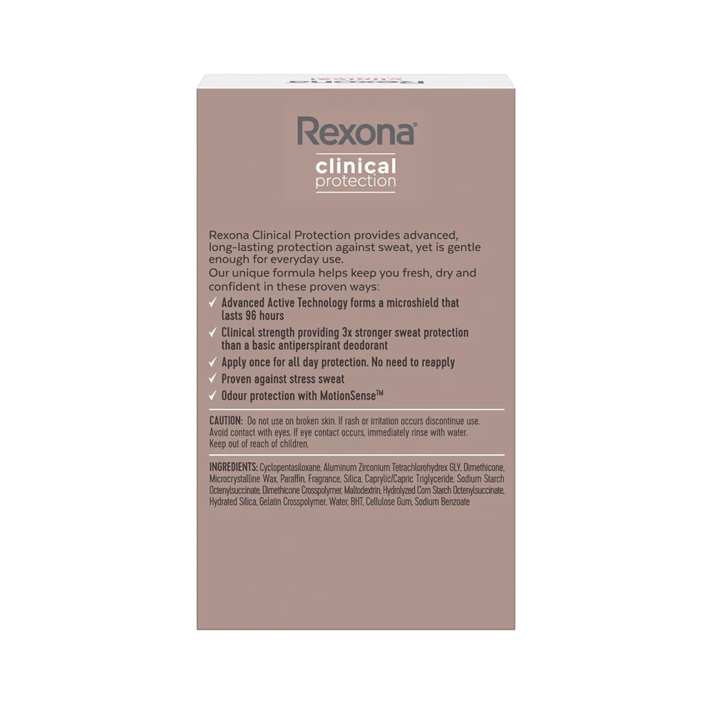 Rexona Antiperspirant Deodorant Clinical Protection Cream 96H 3X Stronger Sheer Powder 45ml - Image 4