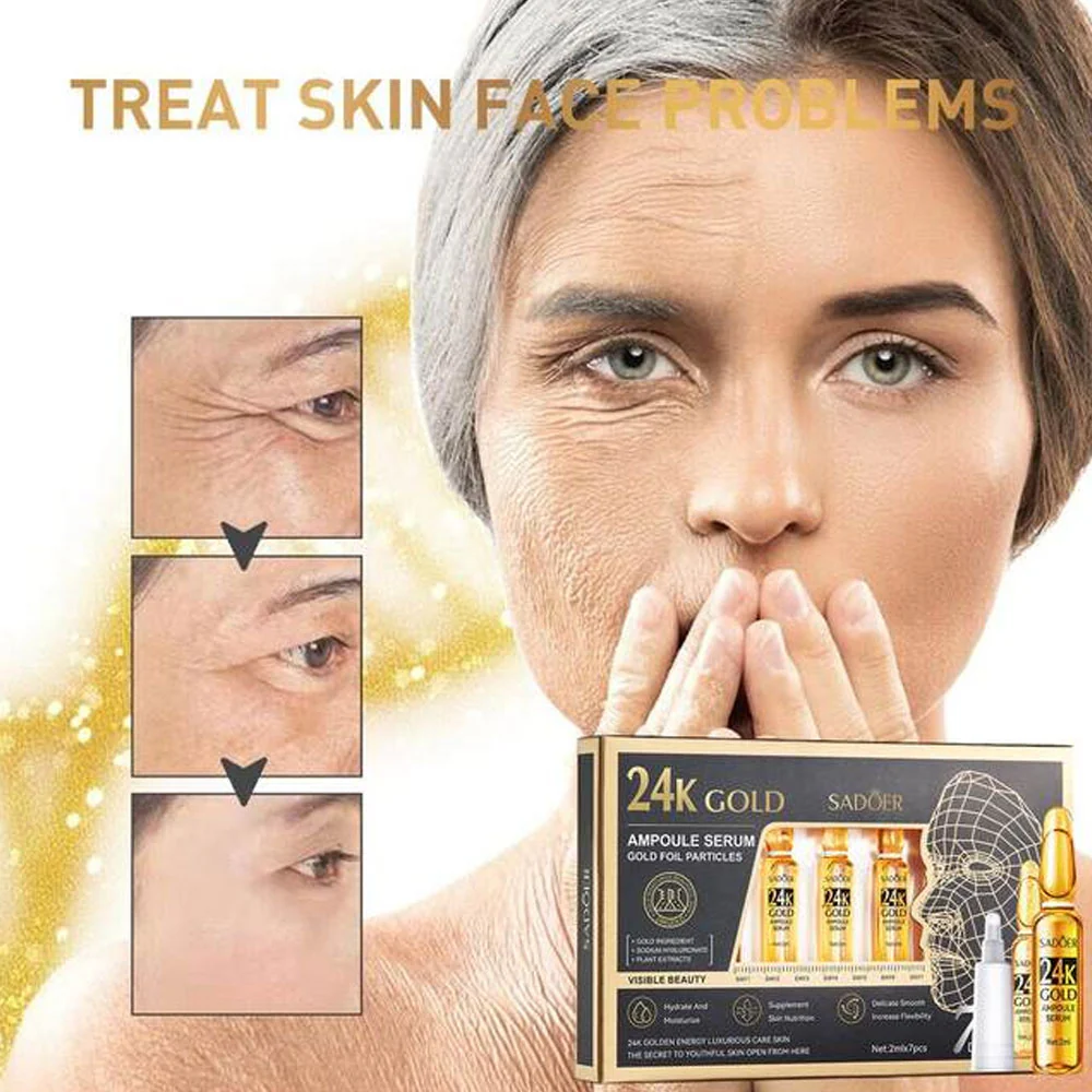 Sadoer 24K Golden Ampoule Serum Essence 2ml×7pcs - Image 2