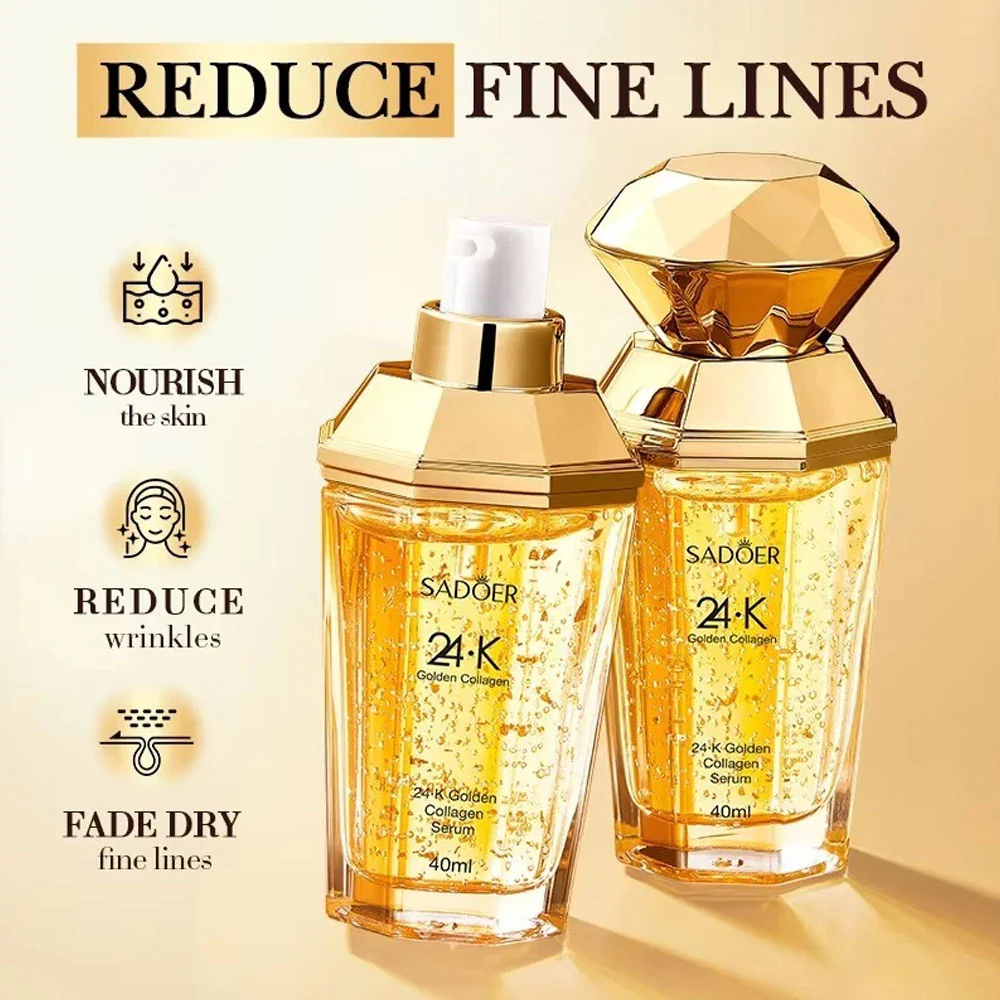 Sadoer 24K Golden Collagen Serum Hyaluronic Acid 40ml - Image 4