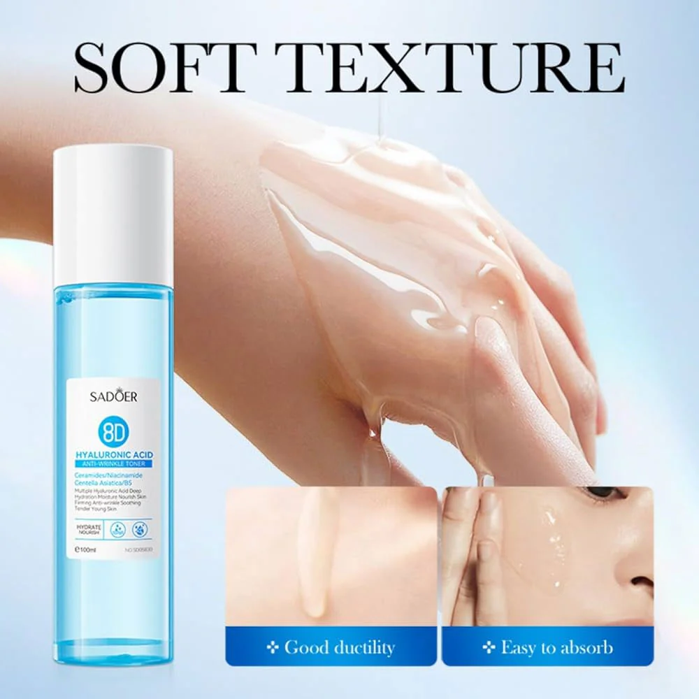 Sadoer 8D Hyaluronic Acid Anti Wrinkle Toner 100ml - Image 2