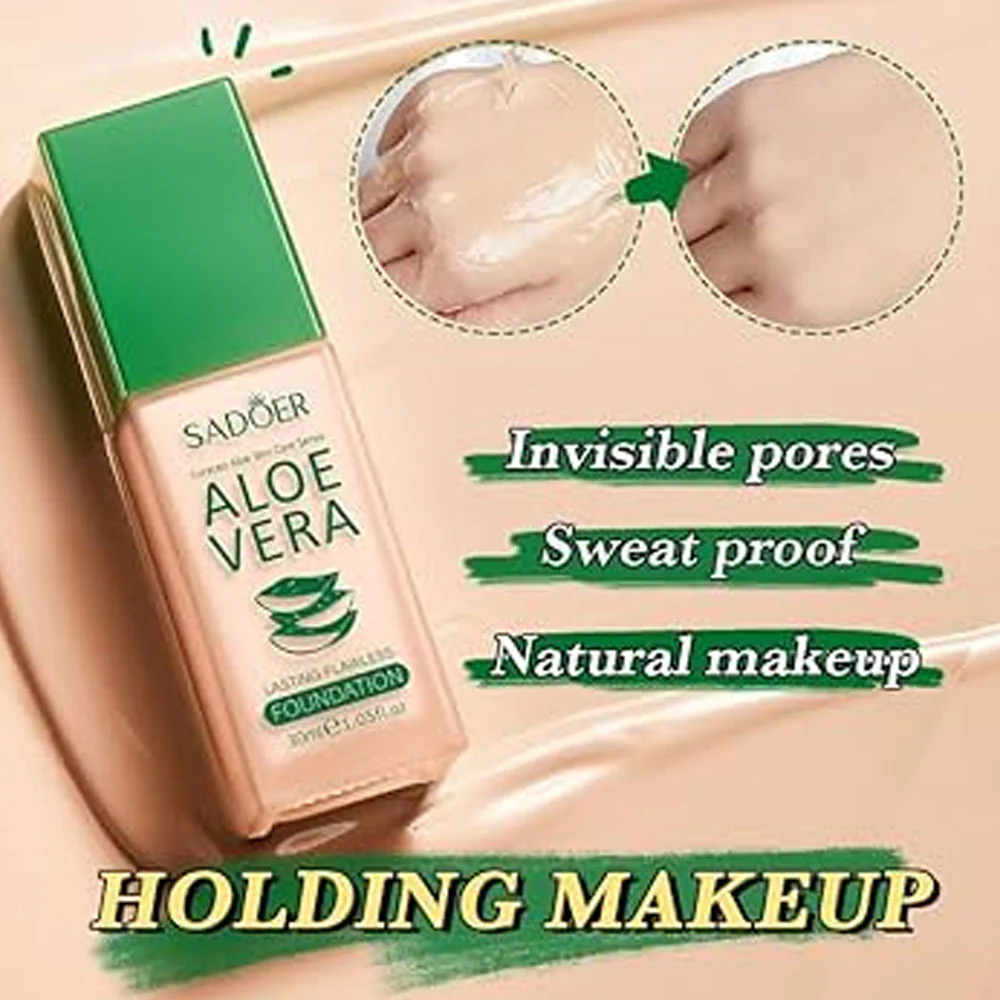 Sadoer Aloe Vera Flawless Foundation 01 Natural 30ml - Image 2