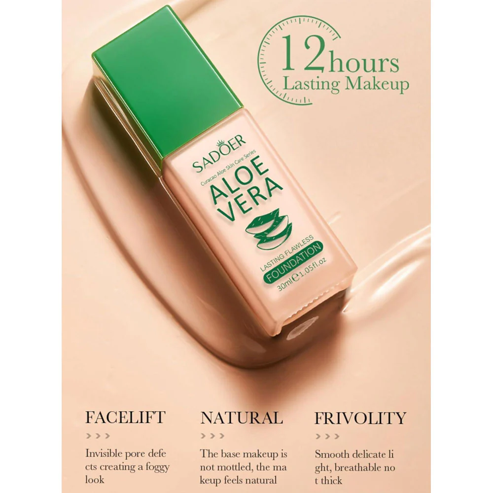 Sadoer Aloe Vera Flawless Foundation 01 Natural 30ml - Image 4