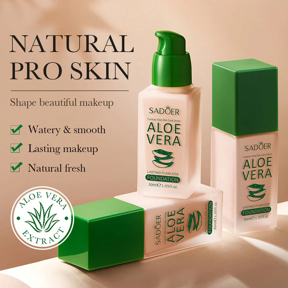 Sadoer Aloe Vera Flawless Foundation 02 Ivory 30ml - Image 4