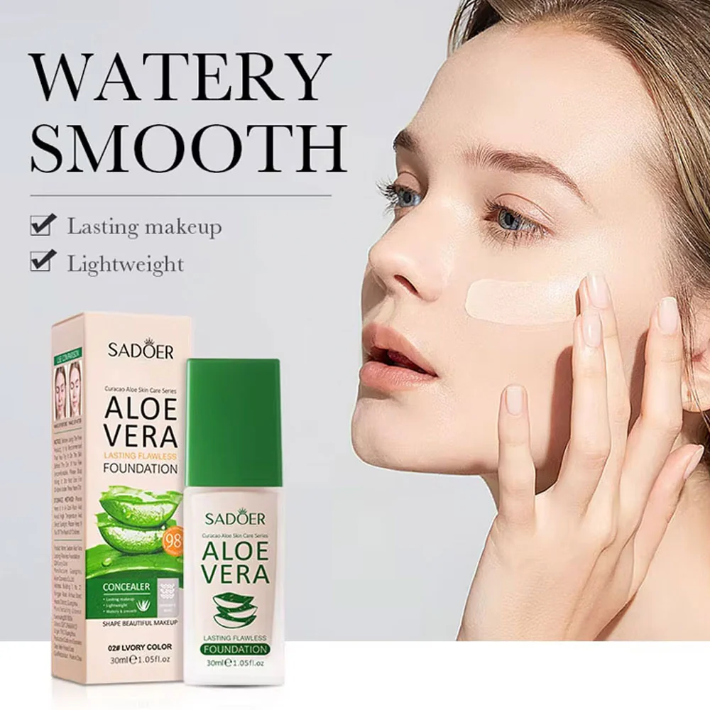 Sadoer Aloe Vera Flawless Foundation 02 Ivory 30ml - Image 5