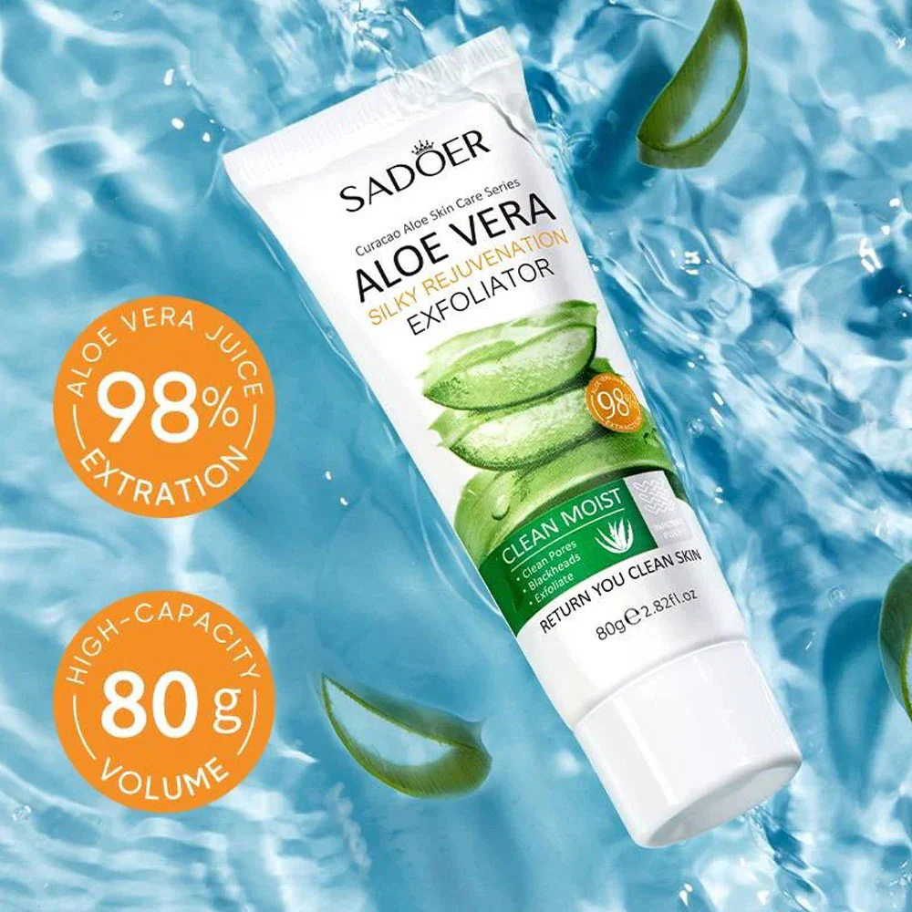 Sadoer Aloe Vera Silky Rejuvenation Exfoliator Gel 80g - Image 2