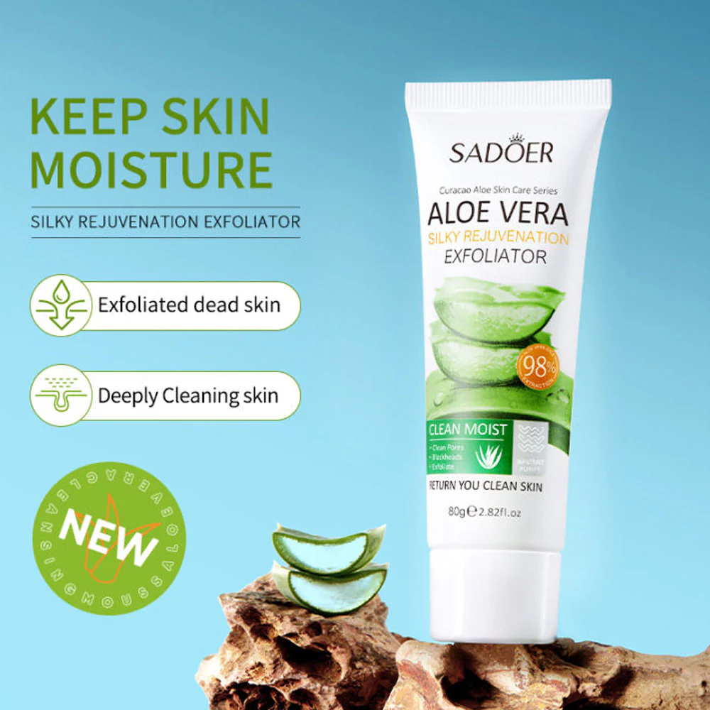 Sadoer Aloe Vera Silky Rejuvenation Exfoliator Gel 80g - Image 3