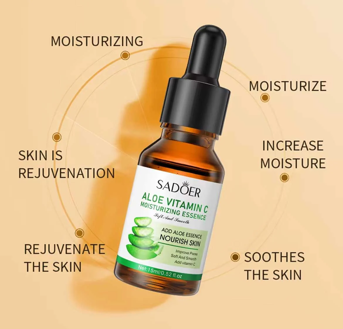Sadoer Aloe Vitamin C Moisturizing Essence 15ml - Image 3