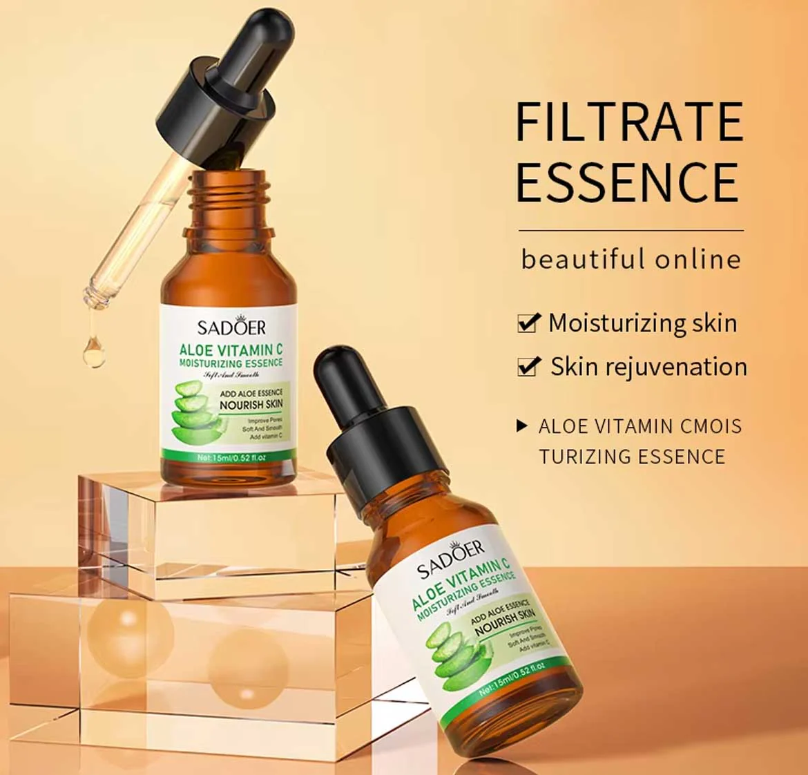 Sadoer Aloe Vitamin C Moisturizing Essence 15ml - Image 4