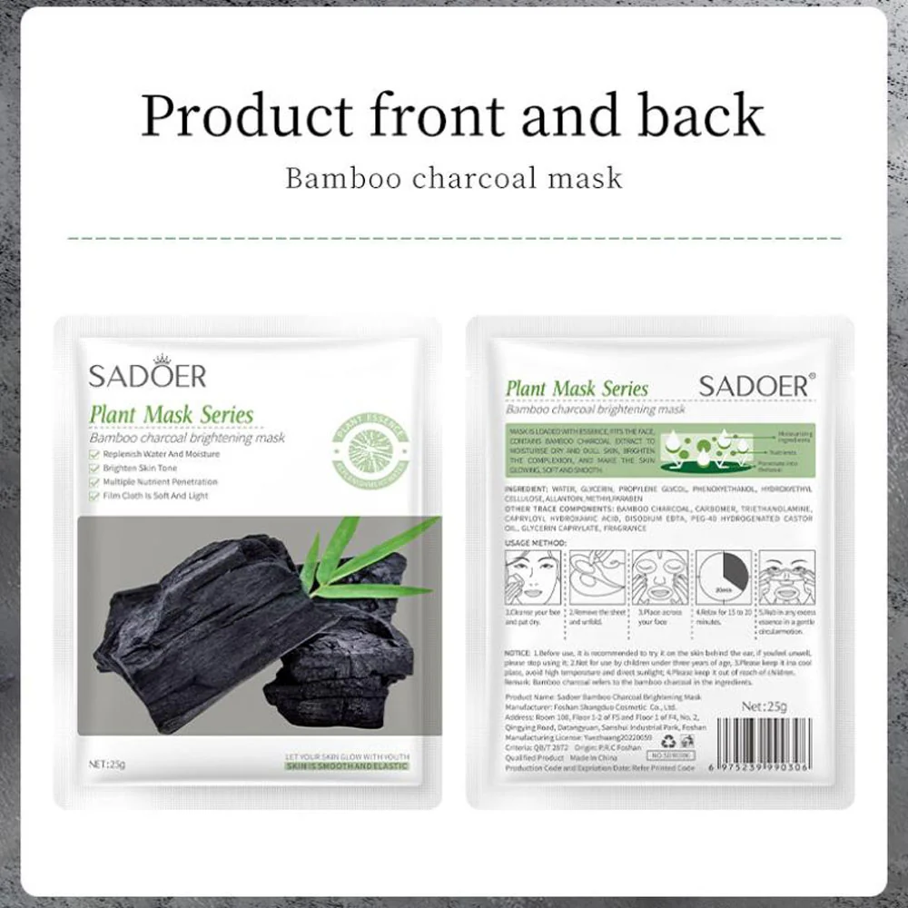 Sadoer Bamboo Charcoal Brightening Facial Mask 25g - Image 3