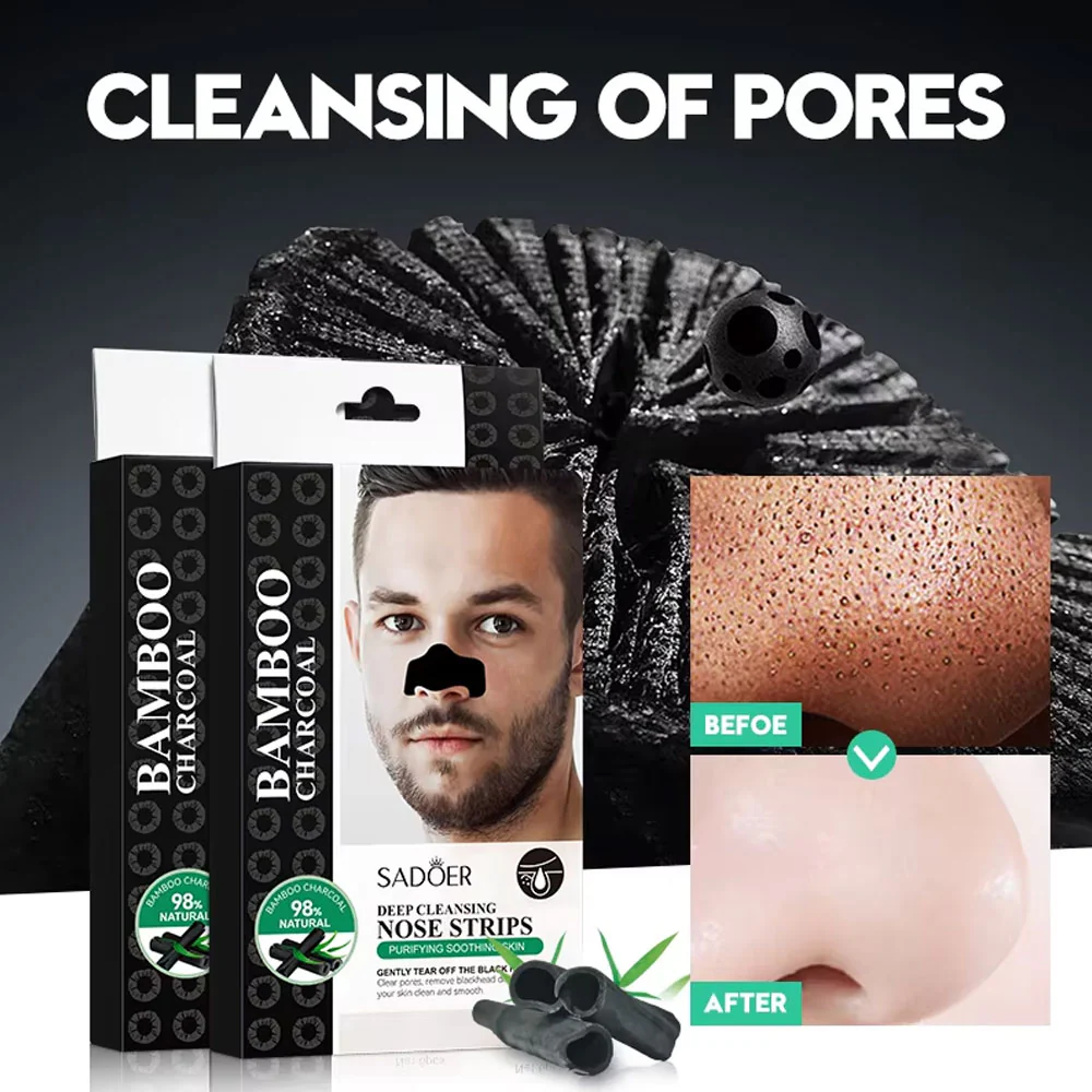 Sadoer Bamboo Charcoal Deep Cleansing Nose Strip 6pcs - Image 2