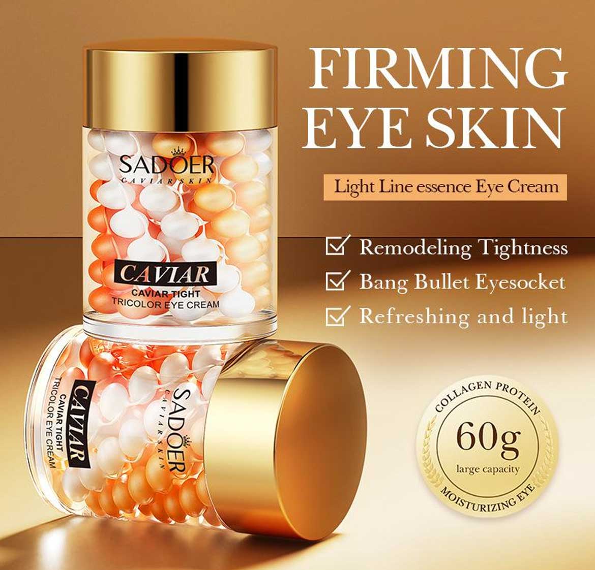Sadoer Caviar Tight Tri Color Eye Cream 60g - Image 3