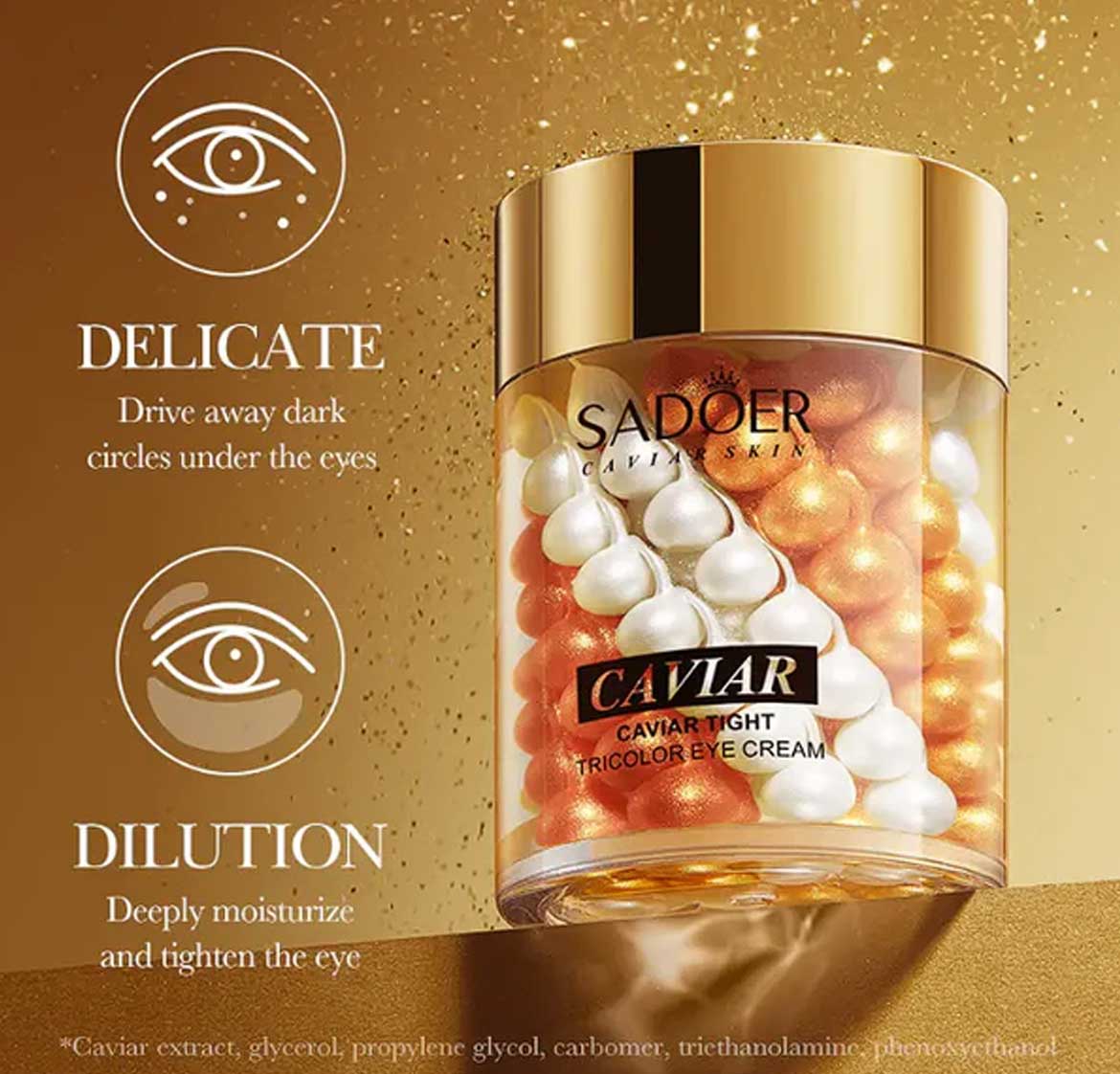 Sadoer Caviar Tight Tri Color Eye Cream 60g - Image 4