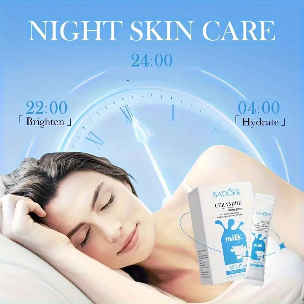 Sadoer Ceramide Organic Pure Milk Sleep Mask 4ml×20pcs - Image 3