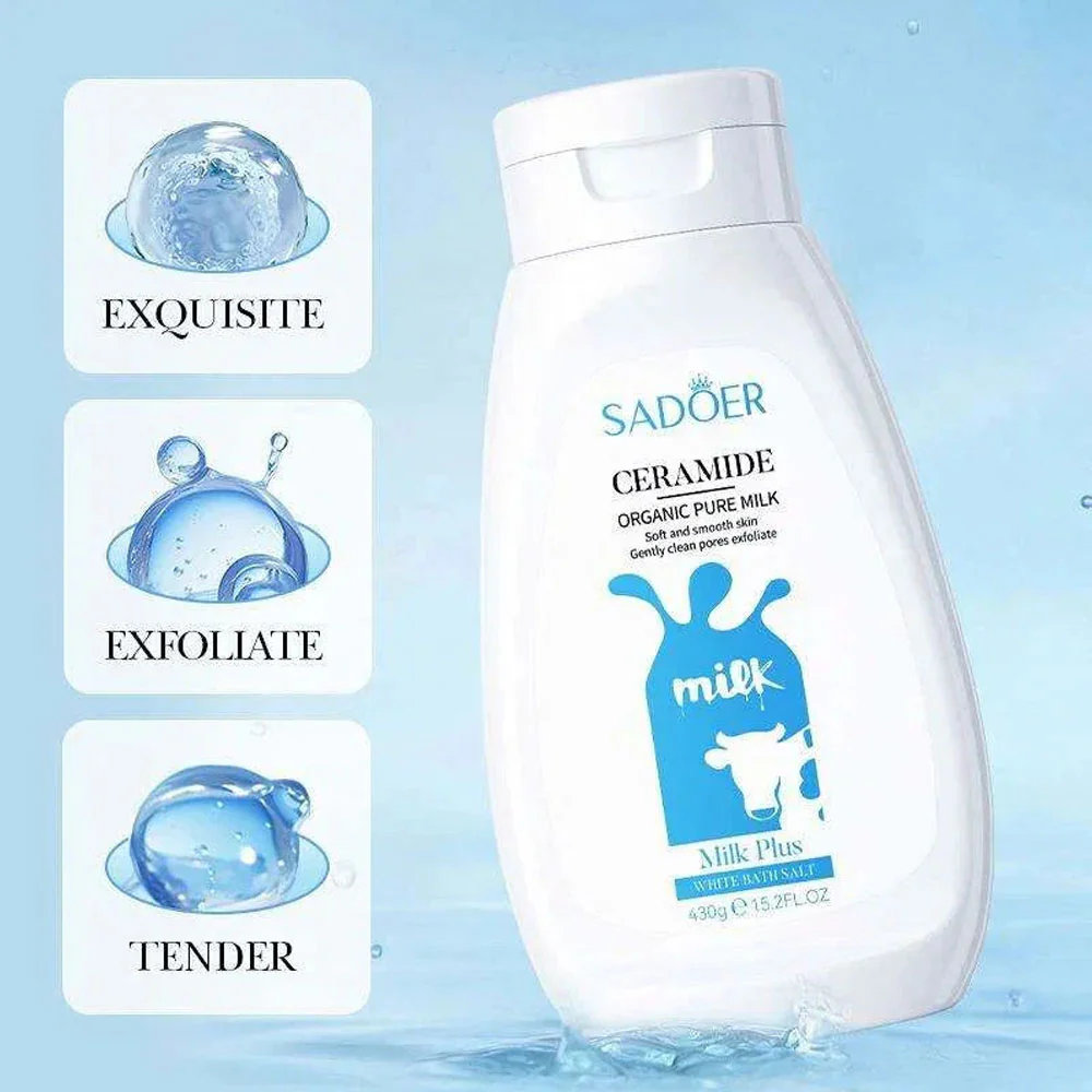 Sadoer Ceramide Organic Pure Milk White Bath Salt 430g - Image 2