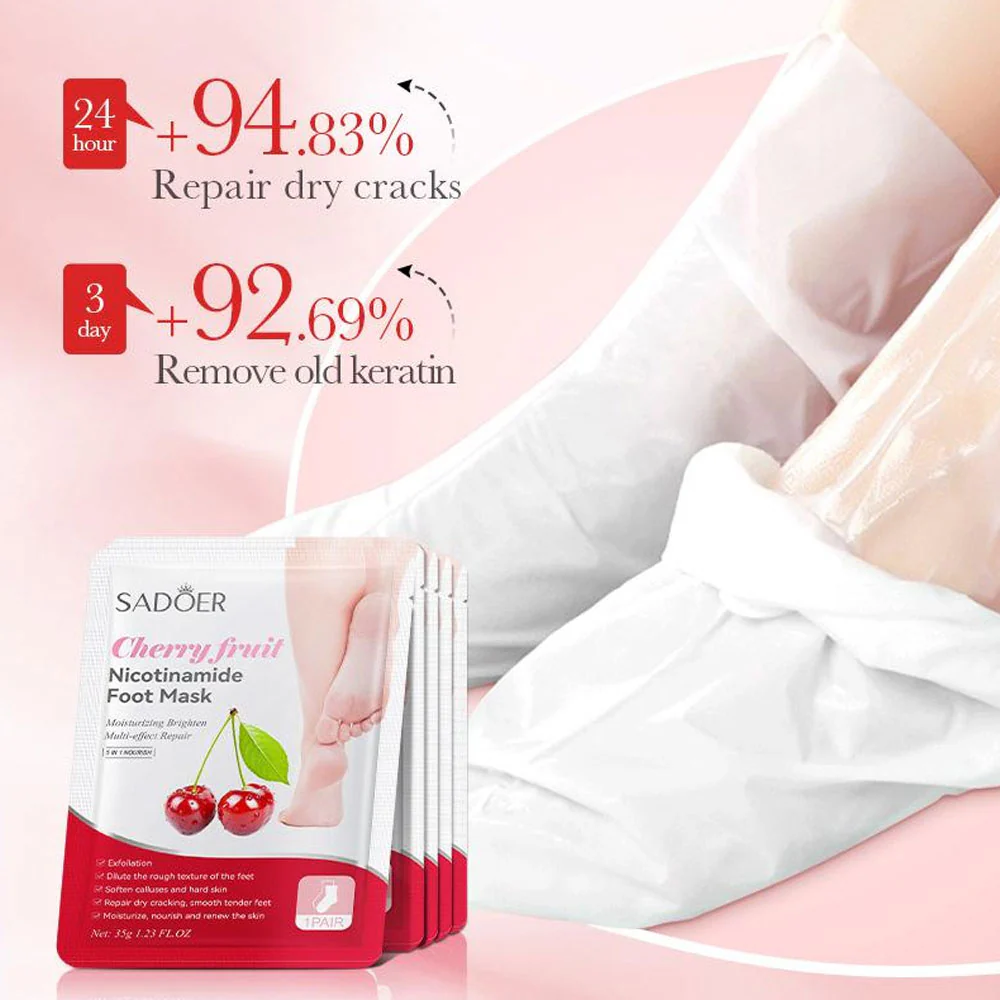 Sadoer Cherry Fruit Nicotinamide Foot Mask 35g - Image 3