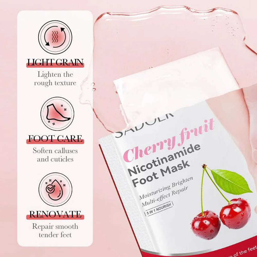 Sadoer Cherry Fruit Nicotinamide Foot Mask 35g - Image 4