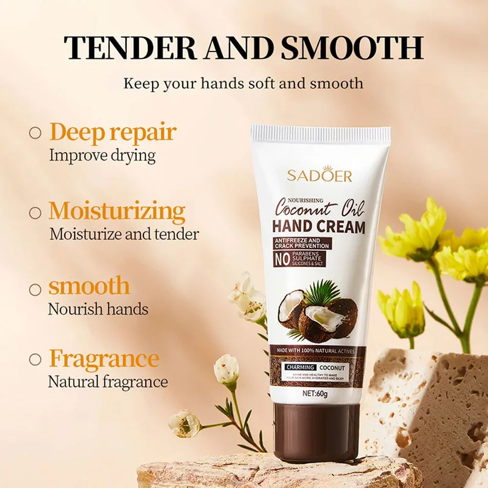 Sadoer Coconut Oil Nourishing Hand Cream 60g - Image 3