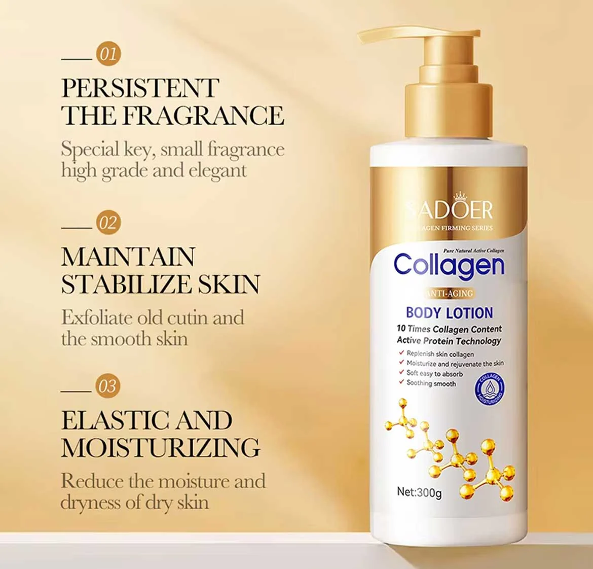 Sadoer Collagen Anti Aging Body Lotion 300g - Image 4