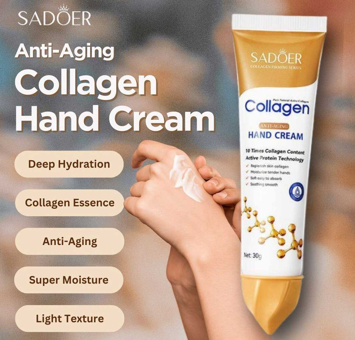Sadoer Collagen Anti Aging Hand Cream 30g - Image 2