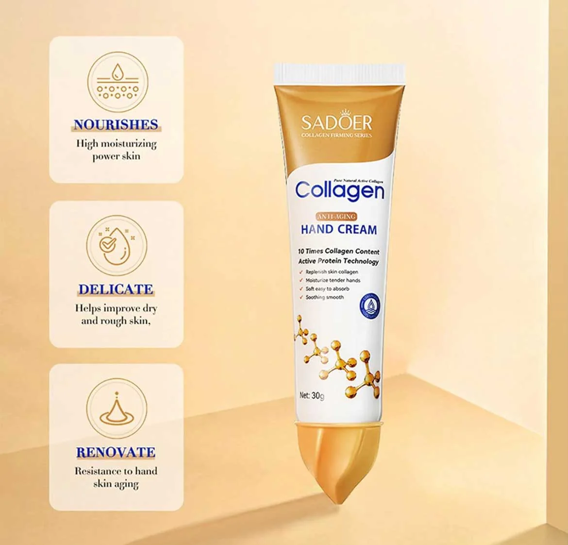 Sadoer Collagen Anti Aging Hand Cream 30g - Image 3