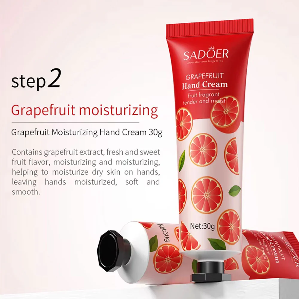 Sadoer Colorful Fruit Anti Cracking Hand Cream Set 30gx5pcs - Image 2