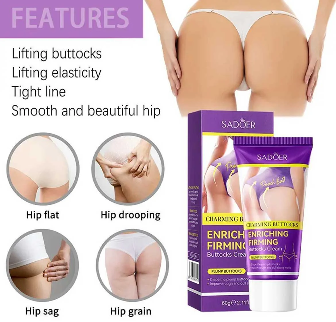 Sadoer Enriching Firming Buttocks Cream 60g - Image 2