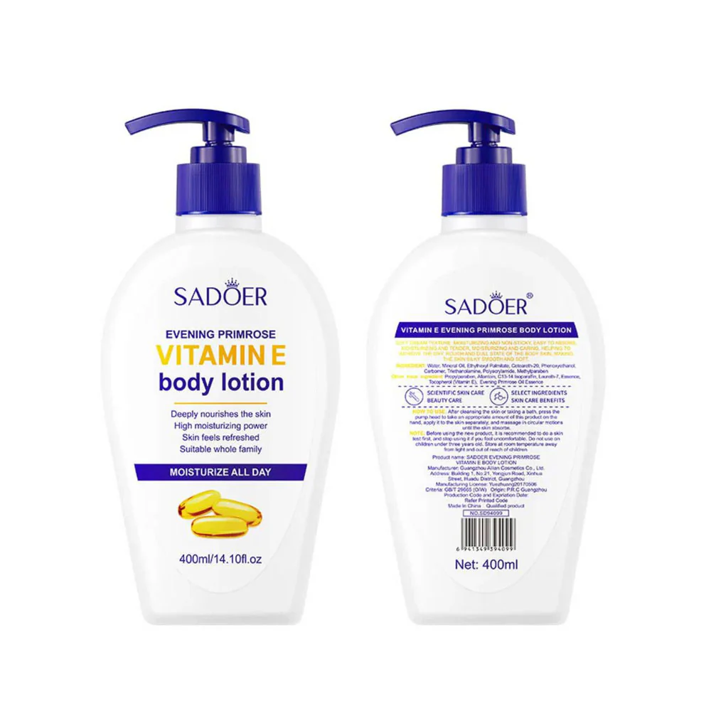 Sadoer Evening Primrose Vitamin E Body Lotion 400ml - Image 3