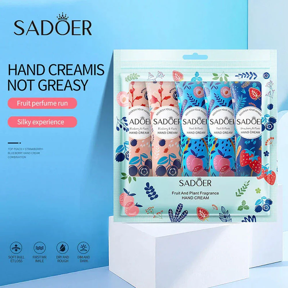 Sadoer Fruit And Plant Fragrance Hand Cream Set 30gx5pcs - Image 3