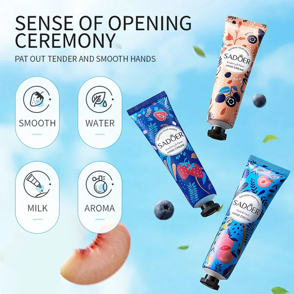 Sadoer Fruit And Plant Fragrance Hand Cream Set 30gx5pcs - Image 4