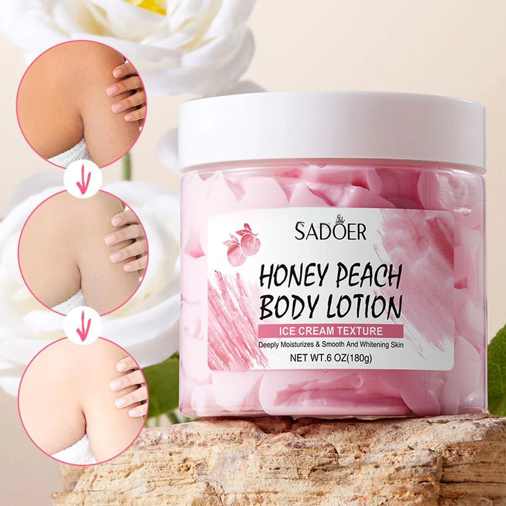 Sadoer Honey Peach Body Lotion Ice Cream Texture 180g - Image 2