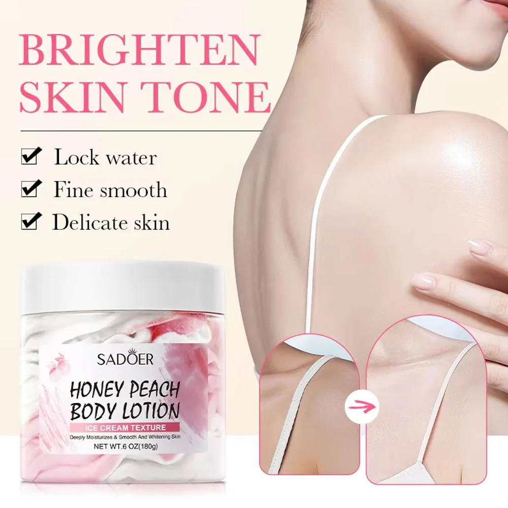 Sadoer Honey Peach Body Lotion Ice Cream Texture 180g - Image 3