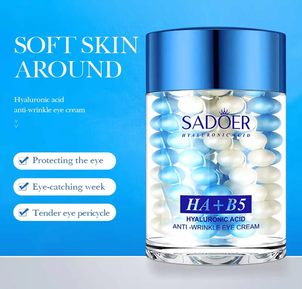 Sadoer Hyaluronic Acid B5 Anti Wrinkle Eye Cream 60g - Image 3